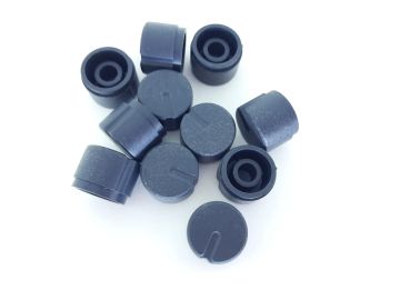 Knob Plástico Potenciômetro Eixo Estriado Preto